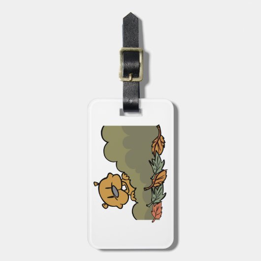 Groundhog gluren door de Struiken van de herfst Bagagelabel (Voorkant verticaal)