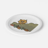 Groundhog gluren door de Struiken van de herfst Papieren Bordje (Gekanteld)