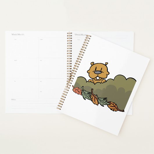 Groundhog gluren door de Struiken van de herfst Planner