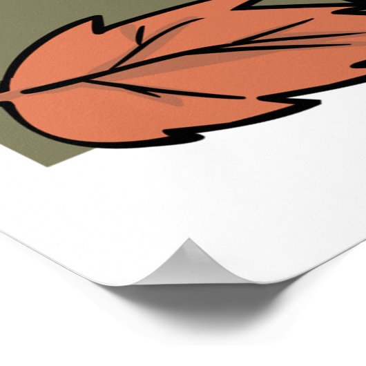 Groundhog gluren door de Struiken van de herfst Poster (Hoek)