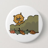 Groundhog gluren door de Struiken van de herfst Ronde Button 7,6 Cm (Voorkant)