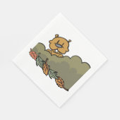 Groundhog gluren door de Struiken van de herfst Servet (Hoek)