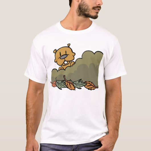 Groundhog gluren door de Struiken van de herfst T-shirt (Voorkant)