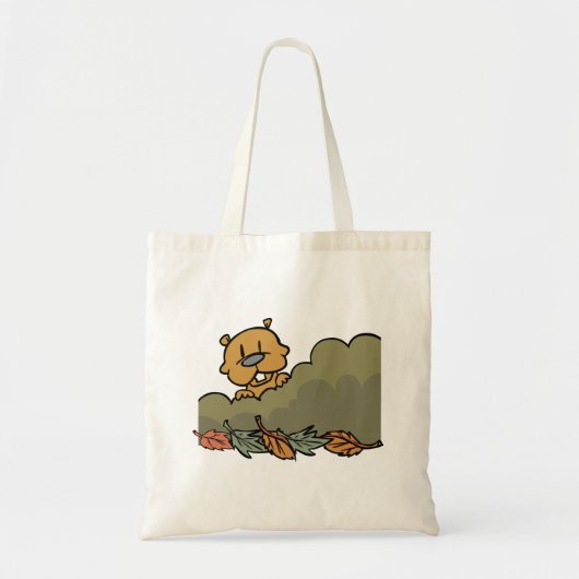 Groundhog gluren door de Struiken van de herfst Tote Bag (Voorkant)