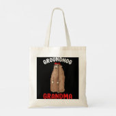 Groundhog Grandma Women Woodchuck Funny Cute Groun Tote Bag (Achterkant)