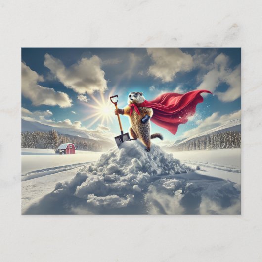 Groundhog Held van de Winter Briefkaart (Voorkant)
