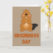 GROUNDHOG HET WENSKAART VAN DE DAG KAART (Gele Bloem)