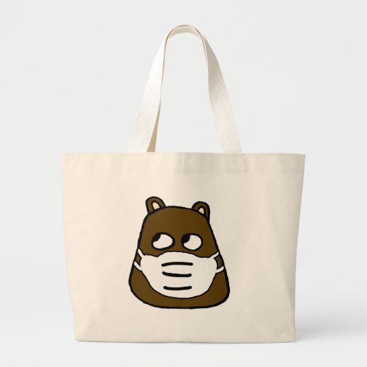 Groundhog in Face Mask Grote Tote Bag (Voorkant)