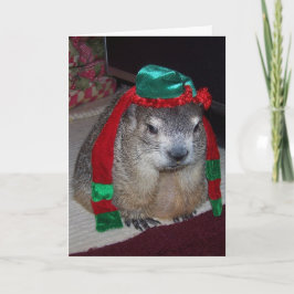 Groundhog-kerstkaart Feestdagen Kaart