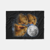 Groundhog-liefhebber Groundhog huilt bij de maan M Fleece Deken (Voorkant (Horizontaal))