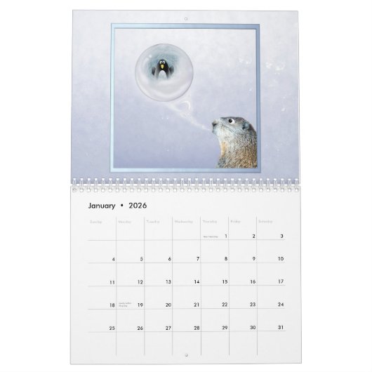 Groundhog Moments 2017 12-maands kalender (Jan 2026)