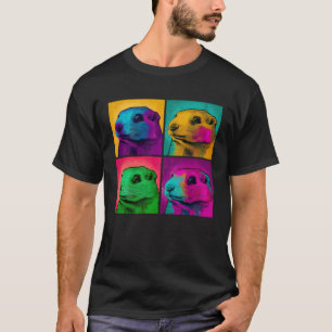 Groundhog Pop Illustratie Kleurrijke Dierlijke Vro T-shirt
