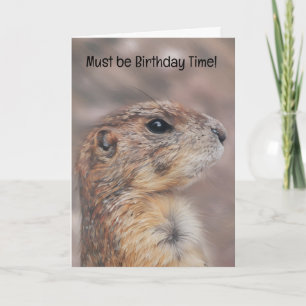 Groundhog Portrait Leuke Verjaardag Kaart