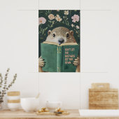 Groundhog Reading Motivational Book Art Print (Keuken)