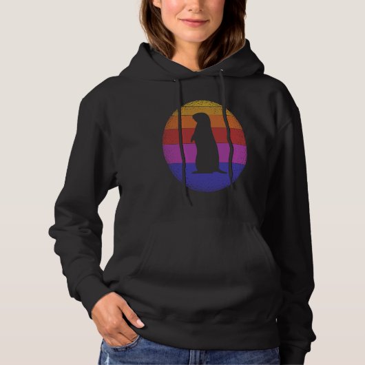 Groundhog Retro Sunset Colors Silhouette  Style Vi Hoodie (Voorkant)
