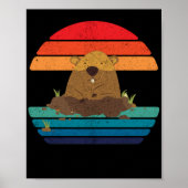 Groundhog Retro Woodchuck Groundhog Day Poster (Voorkant)