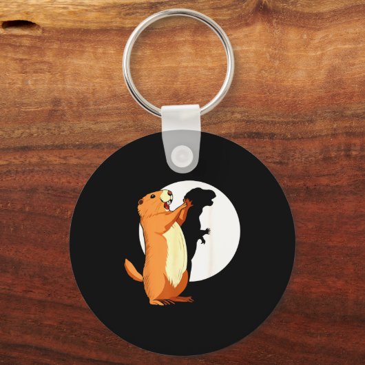 Groundhog Shadow Dinosaur Funny Puppet Happy Groun Sleutelhanger (Voorkant)