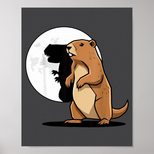 Groundhog Shadow Dinosaur Puppet Happy Groundhog D Poster (Voorkant)