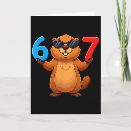 Groundhog Six Seven Drip 67 Meme Grappig 6-7 Groun Kaart (Voorkant)