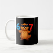 Groundhog Six Seven Drip 67 Meme Grappig 6-7 Groun Koffiemok (Links)