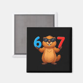 Groundhog Six Seven Drip 67 Meme Grappig 6-7 Groun Magneet (Voorkant / Achterkant)