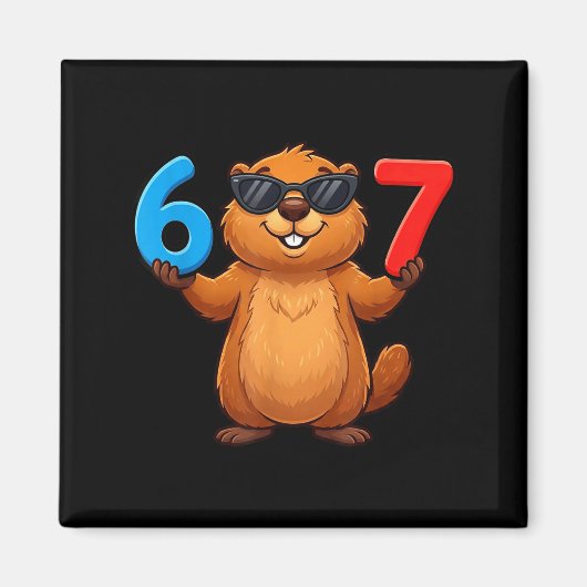Groundhog Six Seven Drip 67 Meme Grappig 6-7 Groun Magneet (Voorkant)