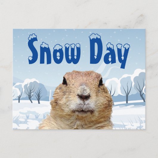 Groundhog Snow Day Briefkaart (Voorkant)