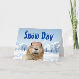 Groundhog Snow Day Kaart