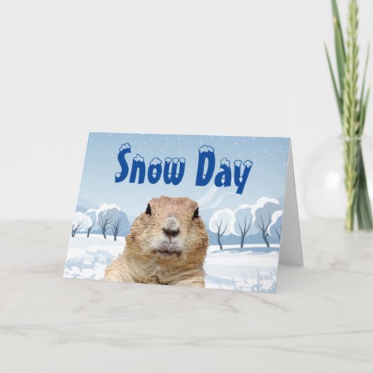 Groundhog Snow Day Kaart (Voorkant)