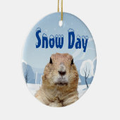 Groundhog Snow Day Keramisch Ornament (Rechts)