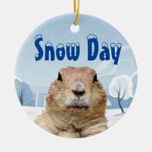 Groundhog Snow Day Keramisch Ornament