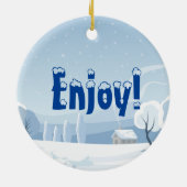 Groundhog Snow Day Keramisch Ornament (Achterkant)