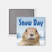 Groundhog Snow Day Magneet (Voorkant / Achterkant)