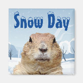 Groundhog Snow Day Magneet (Voorkant)