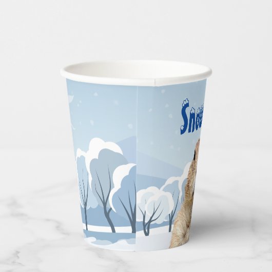 Groundhog Snow Day Papieren Bekers (Rechts)