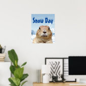 Groundhog Snow Day Poster (Thuiskantoor)