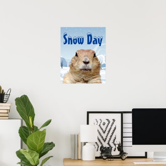 Groundhog Snow Day Poster (Thuiskantoor)
