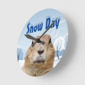 Groundhog Snow Day Ronde Klok (Hoek)