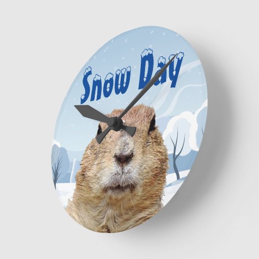 Groundhog Snow Day Ronde Klok (Hoek)