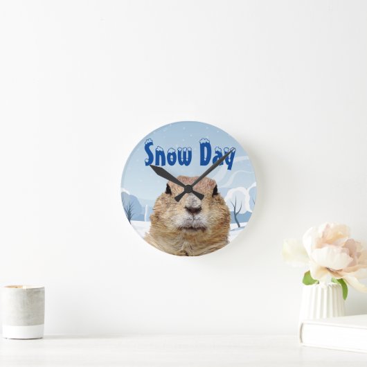 Groundhog Snow Day Ronde Klok (Huis)