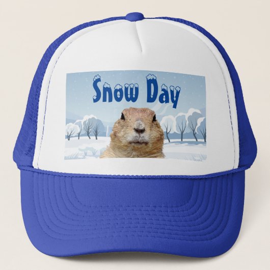 Groundhog Snow Day Trucker Pet (Voorkant)