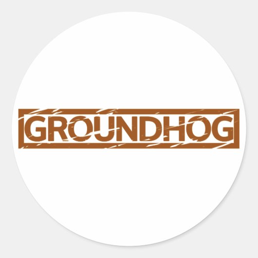 Groundhog Stamp Ronde Sticker (Voorkant)