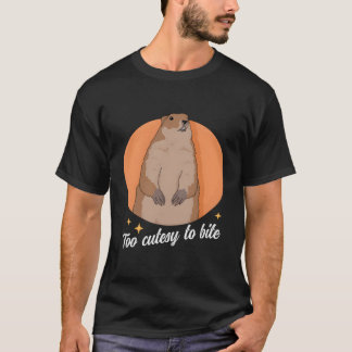 Groundhog te schattig hout-shock grondhogs t-shirt