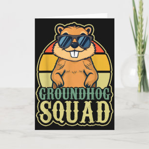 Groundhog-team Gelukkige Groundhog-dag Retro Vinta Kaart