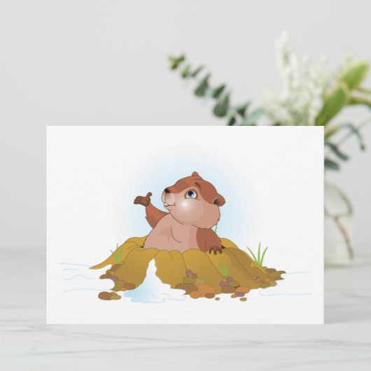 Groundhog Uitnodigingen (Staand voorkant)