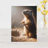 Groundhog Verjaardag Kaart (Gele Bloem)