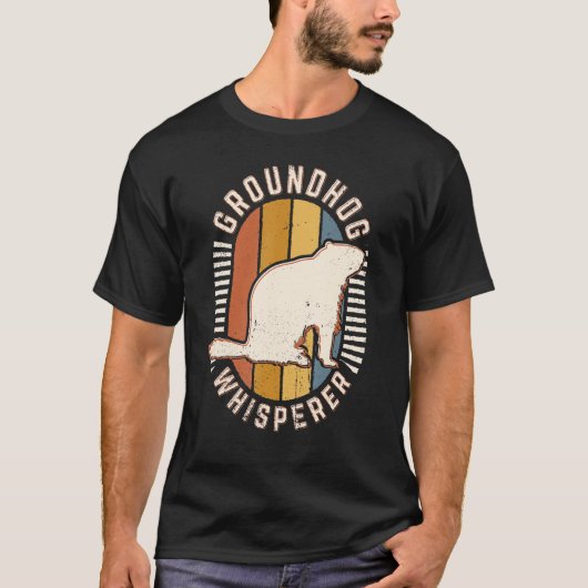Groundhog Whisperer  Classic Retro Animal L T-shirt (Voorkant)