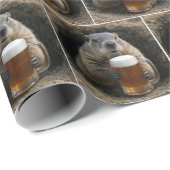 Groundhog With Mug of Beer Cadeaupapier (Rol Hoek)