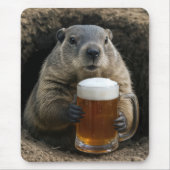 Groundhog With Mug of Beer Muismat (Voorkant)