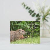 Groundhog/Woodchuck levert bloemen Briefkaart (Staand voorkant)